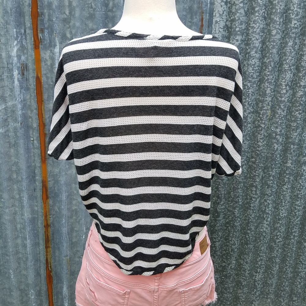 *$3 FOR $15* Kira Striped Dolman Sleeve Crop Top - Picture 5 of 8